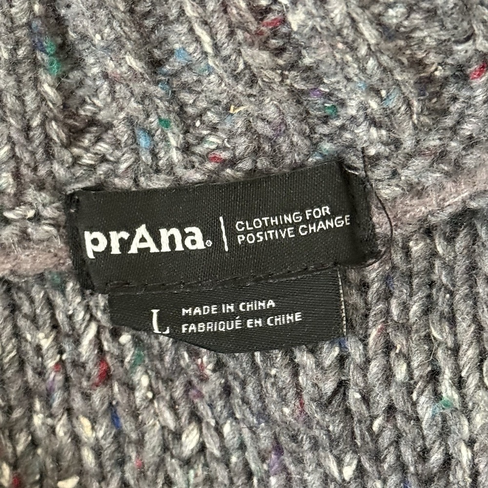 PrAna Laurel Creek Sweater Charcoal Gray Chunky Knit Size Women's‎ Large NWT - Picture 4 of 10